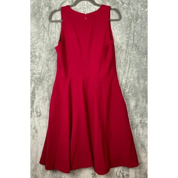 Dress the Population Catalina Cocktail Dress Large Red Pockets Fit & Flare New - Picture 5 of 12